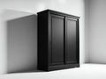 Armoire - Panneaux de bois - 150 x 60 x 200 cm - Noir - Style classique