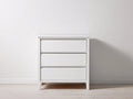 Table de chevet - Panneaux de bois - 80 x 40 x 85 cm - Blanc - Style scandinave avec pieds droits
