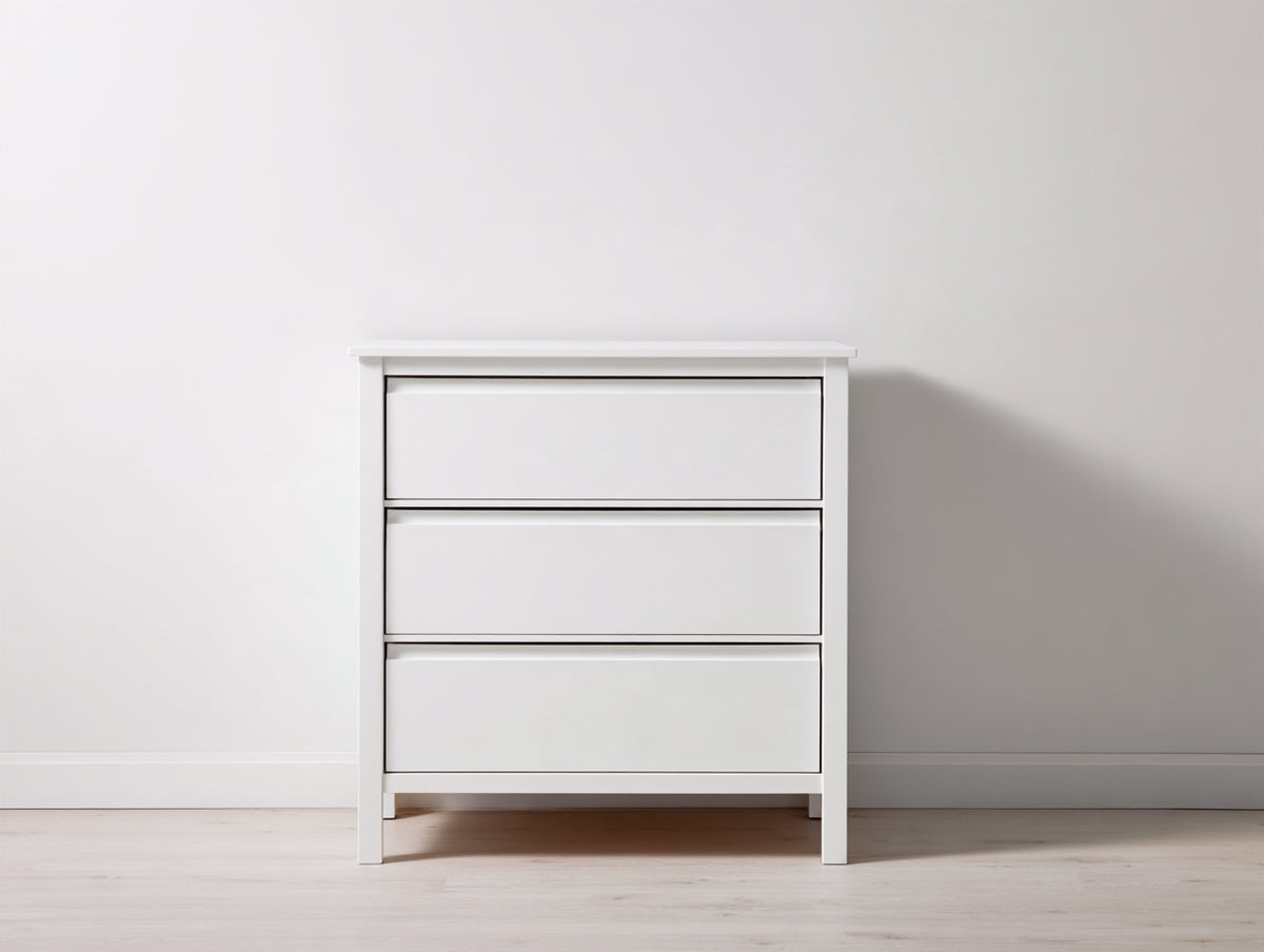 Table de chevet - Panneaux de bois - 80 x 40 x 85 cm - Blanc - Style scandinave avec pieds droits