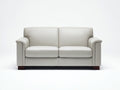 Canapé 2 places- Cuir- 184x90x82 cm- Blanc cassé- Style moderne