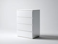 Table de chevet - Panneaux de bois - 65 x 40 x 110 cm - Blanc - Style minimaliste à façades lisses