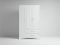 Armoire - Panneaux de bois - 140 x 55 x 200 cm - Blanc - Style classique