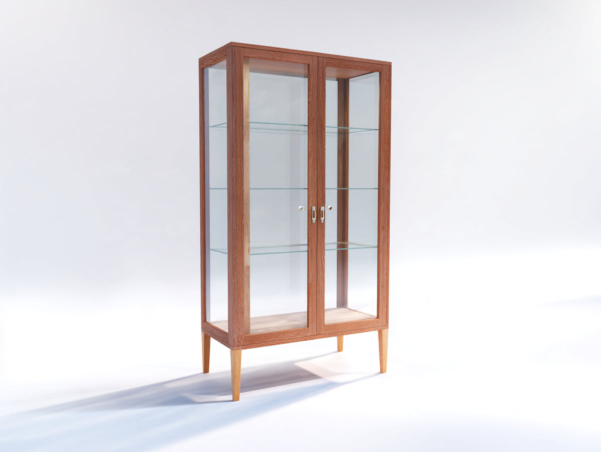 Vitrine - Bois - Verre - 95 x 40 x 180 cm - Brun naturel - Style scandinave