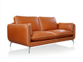 Canapé 2 places- Cuir- 183x87x79 cm- Cognac- Style scandinave