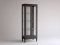 Vitrine - Bois - Verre - 82 x 40 x 180 cm - Gris anthracite - Style contemporain