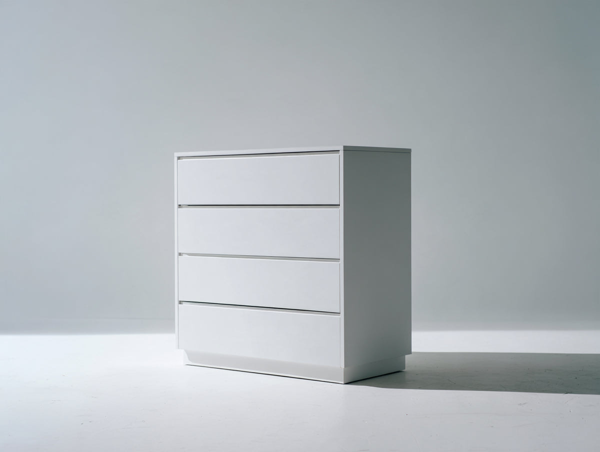 Table de chevet - Panneaux de bois - 88 x 42 x 94 cm - Blanc - Style minimaliste avec socle discret