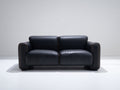Canapé 2 places- Cuir- 185x92x78 cm- Noir- Style moderne
