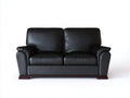 Canapé 2 places- Cuir- 184x90x83 cm- Noir- Style traditionnel