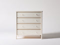 Table de chevet - Bois - 90 x 40 x 105 cm - Blanc cassé - Style scandinave avec poignées rondes