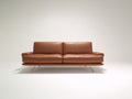 Canapé 2 places- Cuir- 186x90x82 cm- Marron- Style moderne