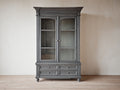 Vitrine - Bois - Verre - 115 x 45 x 205 cm - Gris anthracite - Style classique