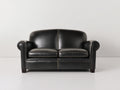 Canapé 2 places- Cuir- 176x84x78 cm- Noir- Style classique