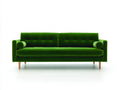 Canapé 2 places- Velours- 188x88x80 cm- Vert émeraude- Style mid-century