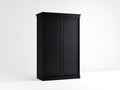 Armoire - Panneaux de bois - 125 x 55 x 195 cm - Noir - Style classique